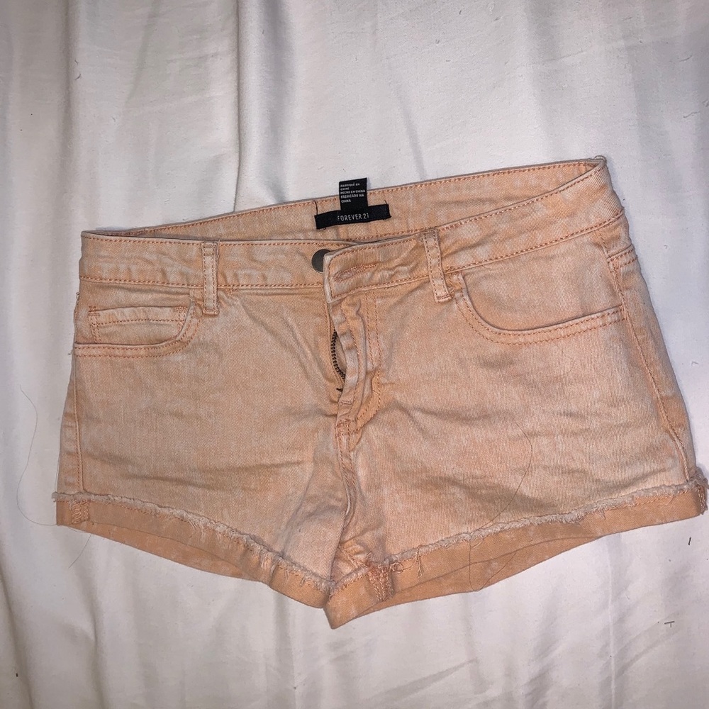 Peach Denim Shorts